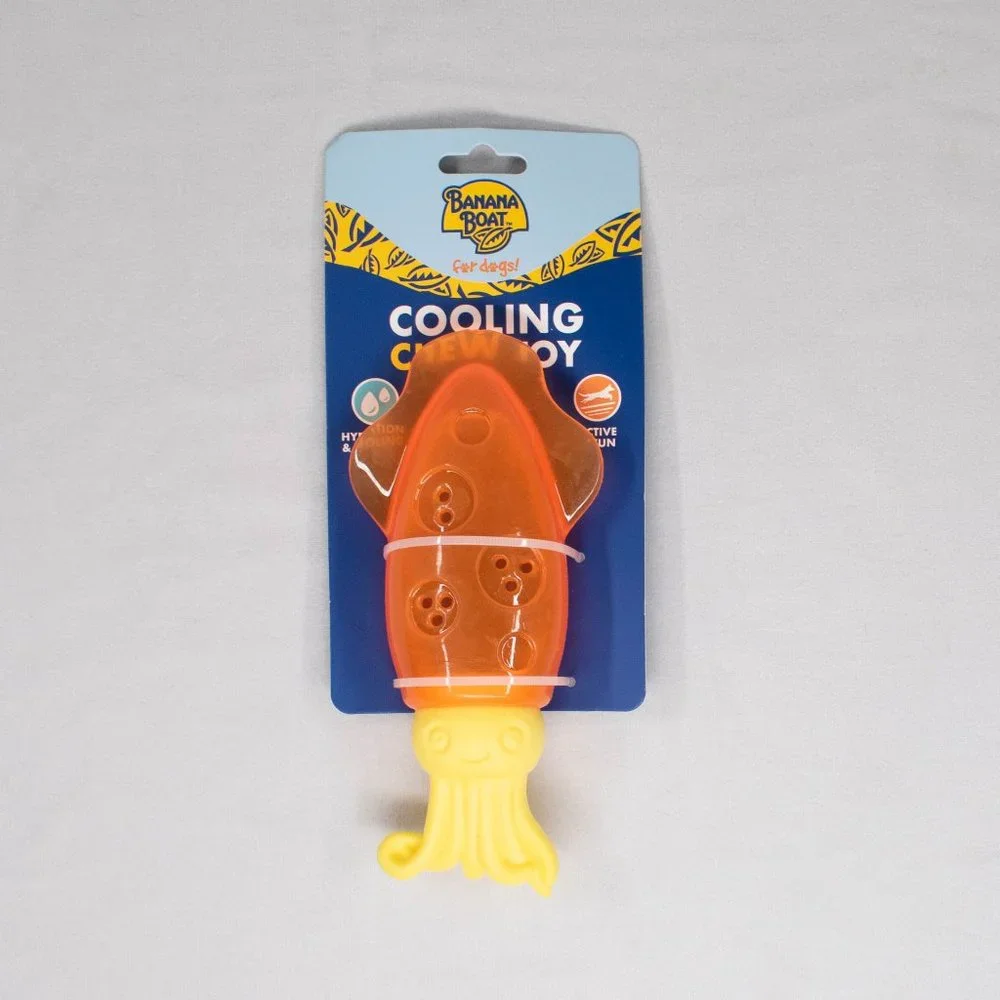 Banana Boat For Dogs Hydration & Cooling Chew Toy - Fill With Water & Freeze New